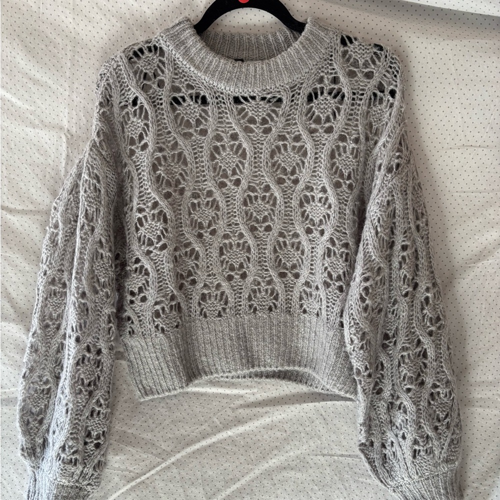 Elegant Gray Knit Sweater